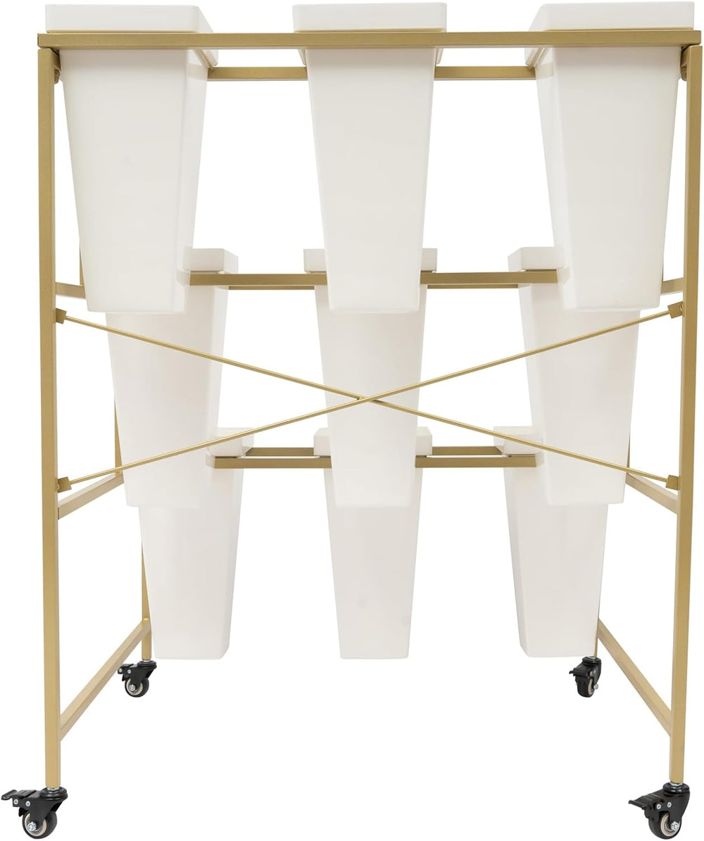 Flower Display Stand, Flower Stand Shelf w/Plastic Buckets & Moving Plant...