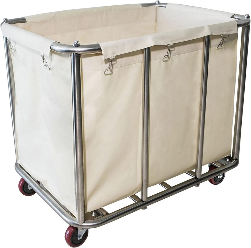11.35 Bushel Large Commercial Rolling Laundry Cart with 4 Inch Wheels