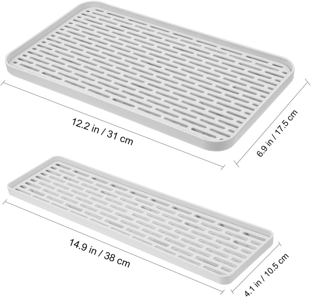 DOITOOL Double Layer Draining Tray: 2Pack Dish Drainer Drying Rack for Kitche...