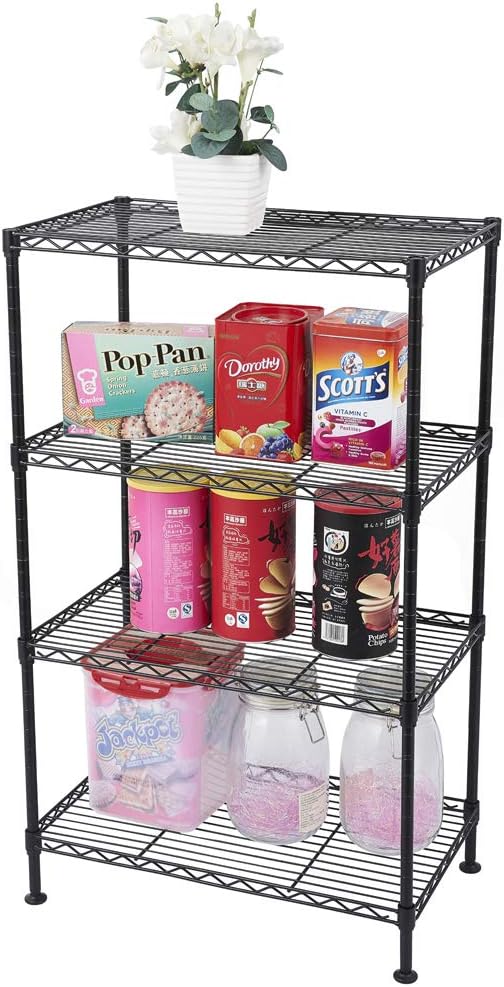 Metal Storage Shelf, Garage Storage Organization Wire Rack, Adjustable 4 Tier...
