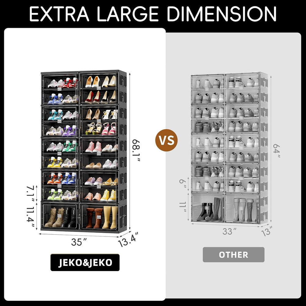 JEKO&JEKO 9 Tiers Foldable Boot Storage Shoe Rack Cabinet for Closet Entr...