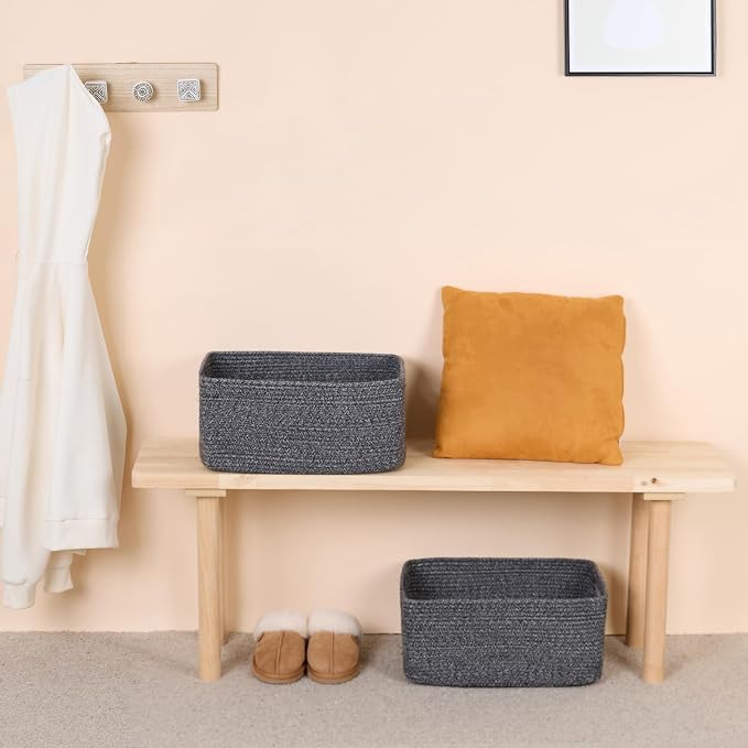 Large Storage Baskets for Organizing, Closet Shelf Baskets for Clothes Blanke...
