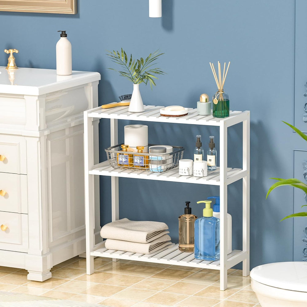 VASMIA Bamboo Bathroom Shelf,3-Tier Storage Shelf,Multipurpose Storage Displa...