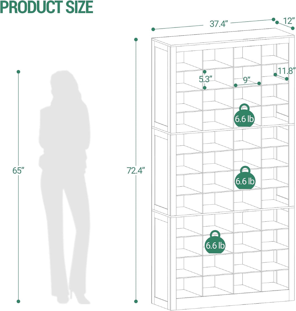Hzuaneri Shoe Storage Cabinet, 48 Pairs Free Standing Closet Organizer
