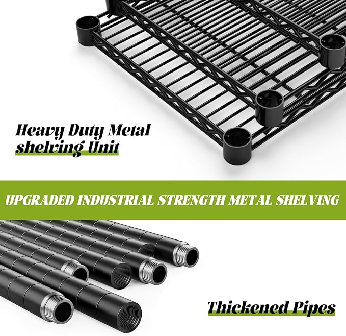 Storage Shelves, 5-Tier Adjustable Metal Industrial Utility Shelf Rack (3 PCS)