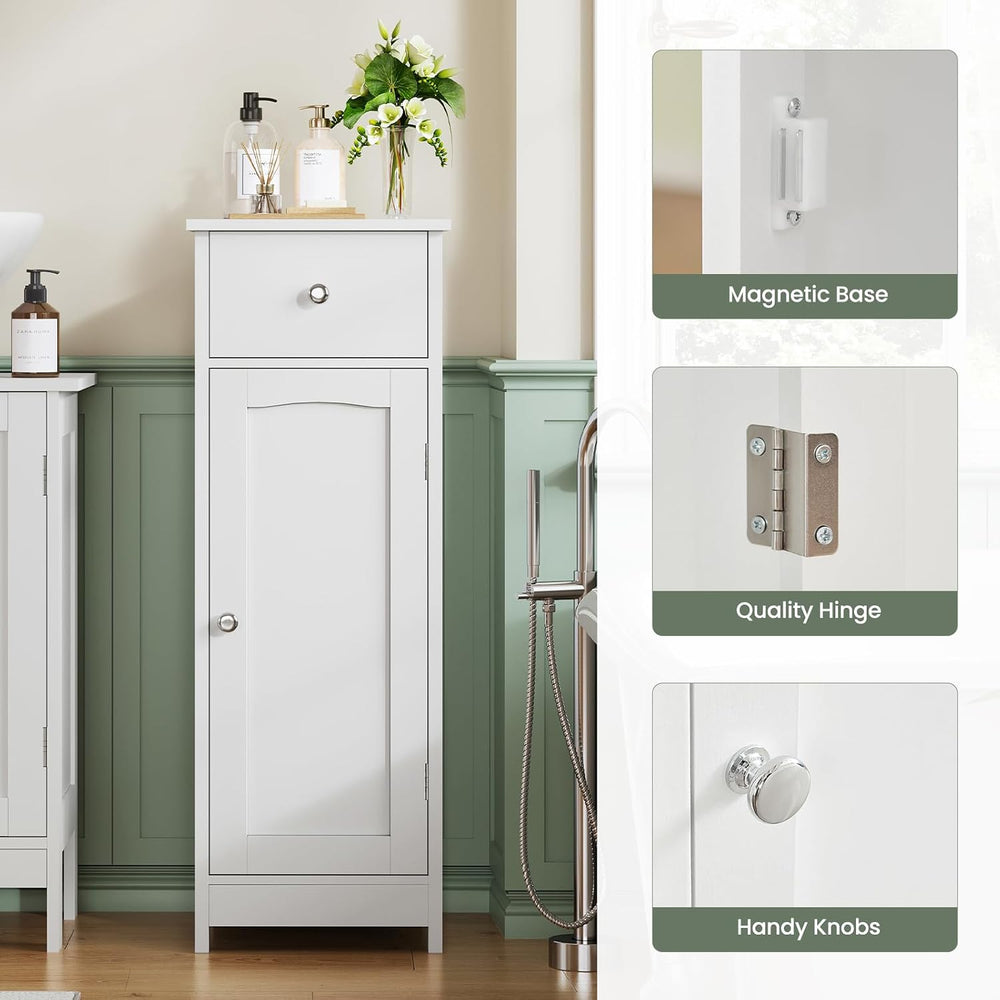 Iwell Small Bathroom Storage Cabinet, Small Bathroom Cabinet with Drawer &amp...
