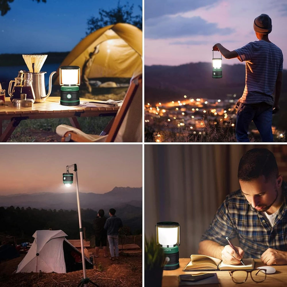 Lepro Camping Lantern, Battery Powered LED with 1500LM, 4 Light Modes, Waterp...