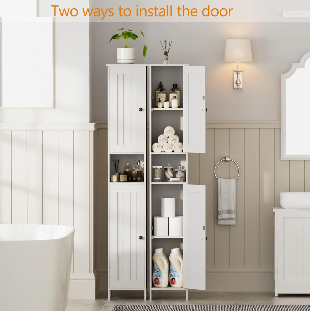 Tall Bathroom Storage Cabinet with 2 Doors, Slim Bathroom Cabinet