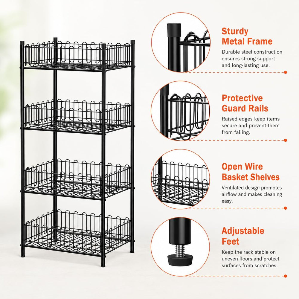 Vrisa Water Bottle Organizer 4 Tiers Free Standing Water Bottle Holder Bevera...
