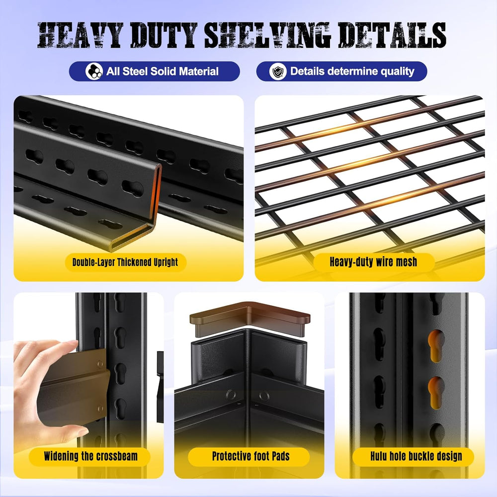 71" H Garage Shelving 5-Tier Heavy Duty Storage Shelves, Tool-Free Adjus...