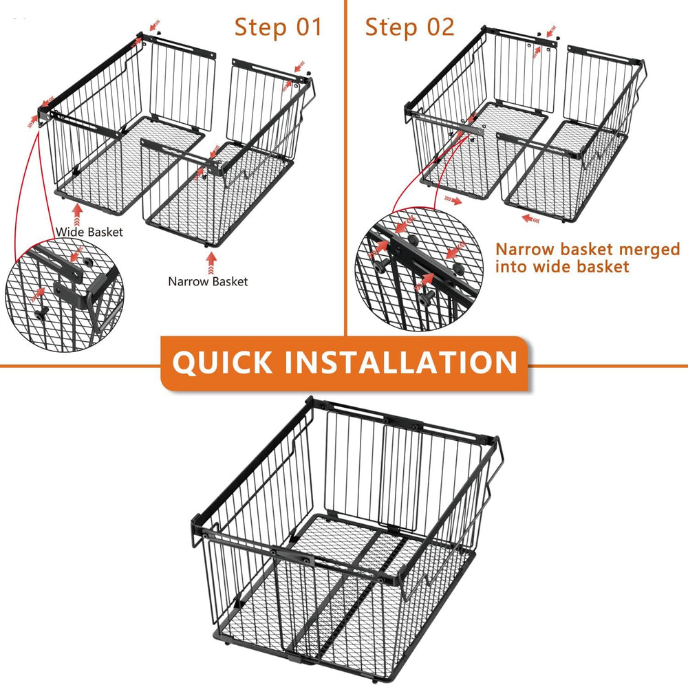 Large Freezer Organizer Bins for 5 to 9 Cu.Ft,Leak-Proof Bottom，3 Pack