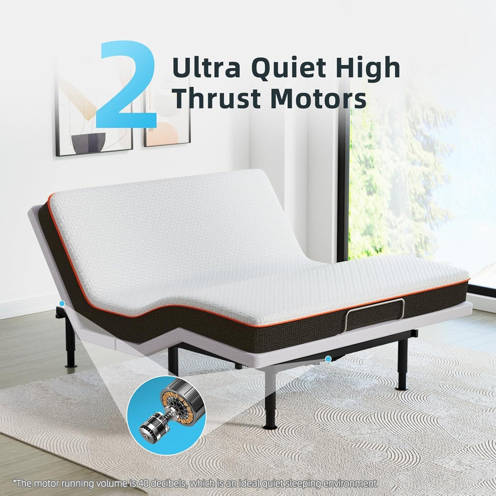 Queen Adjustable Bed Base Frame, Massage & Wireless Remote, Dual USB Port...