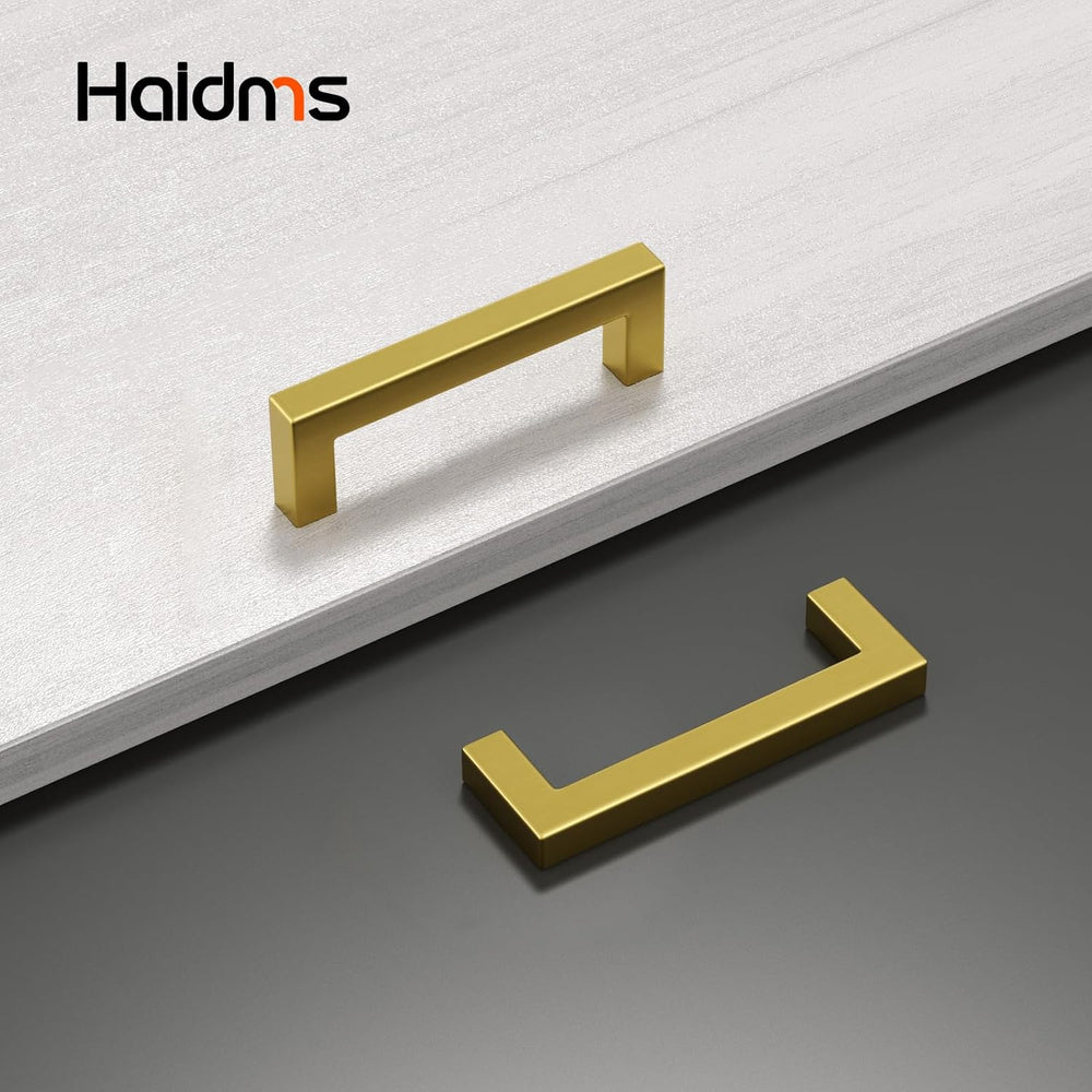 Haidms Gold Cabinet Handles 3 Inch Brushed Gold Cabinet Handles 20 Pack