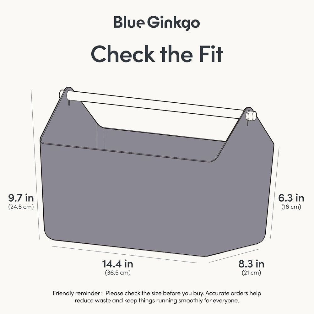 BLUE GINKGO Storage Basket, Large 10.5L, Grey, Made in Korea