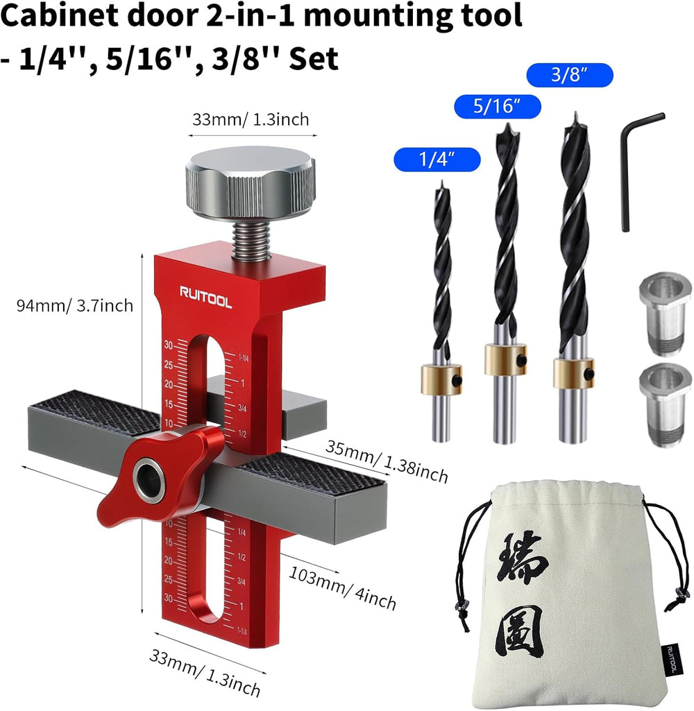 RUITOOL 2-in-1 Cabinet Door Mounting Jig for Frameless Cabinets Only