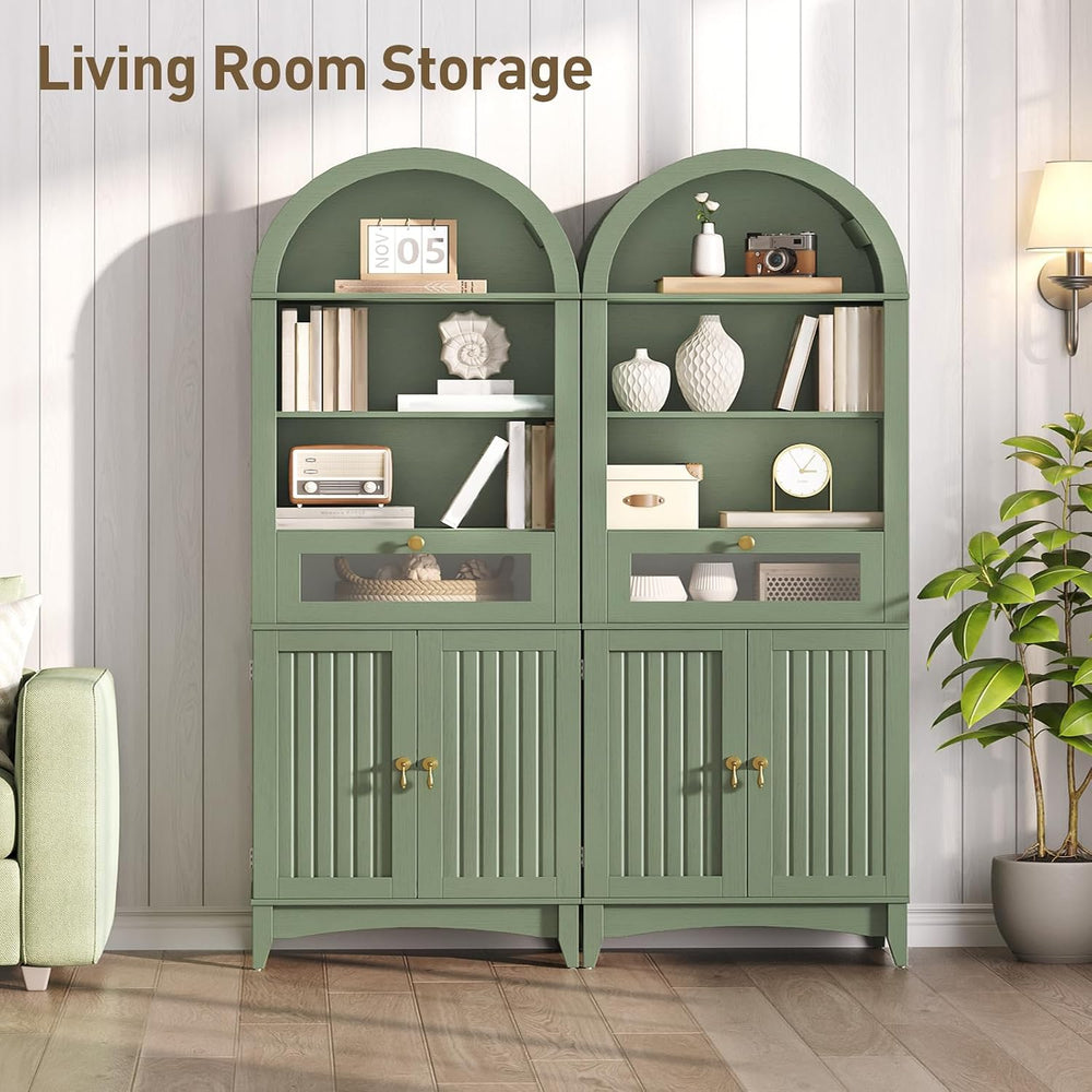 66" Tall Bathroom Storage Cabinet with Flip Drawer, Freestanding Storage...