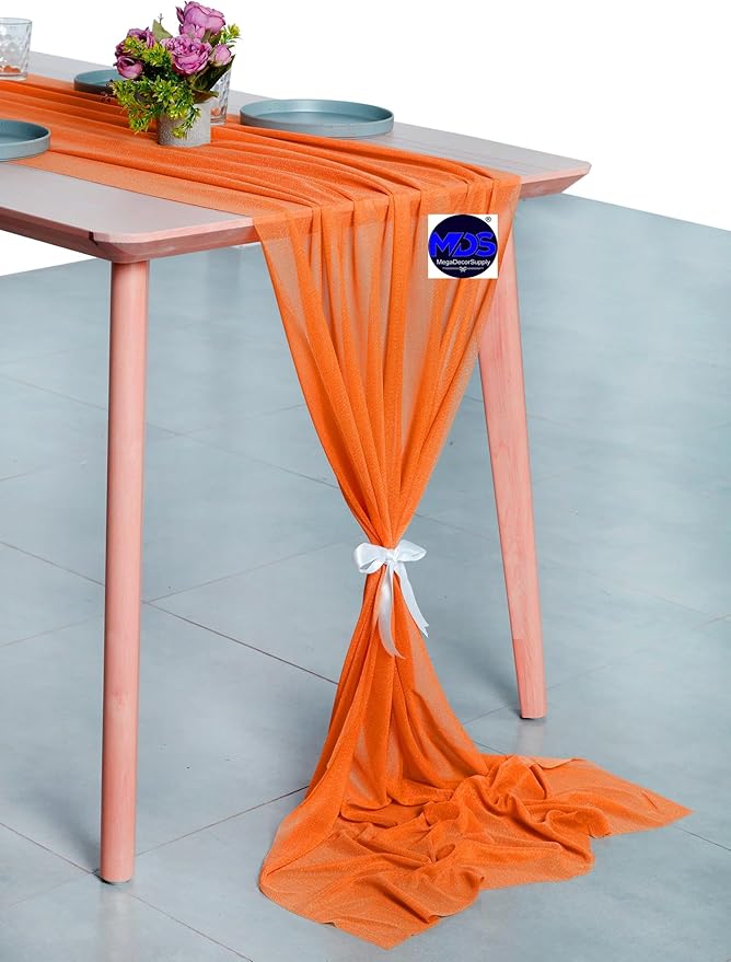 MDS Halloween Chiffon Table Runner - 5 Pack, 29 x 170 Inches, 14ft Each - She...