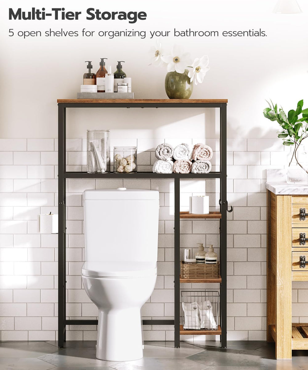 HOOBRO Over The Toilet Storage Cabinet, Freestanding Bathroom Organizer with ...