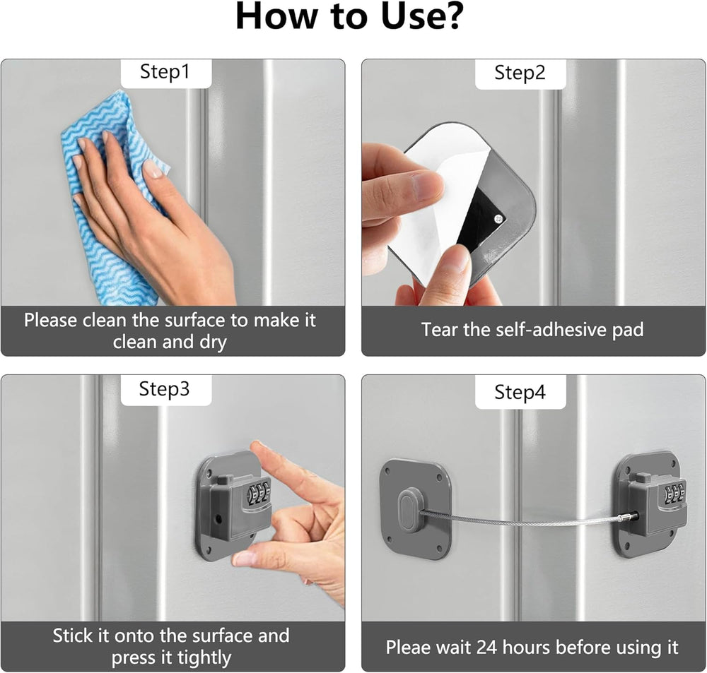Refrigerator Lock, Heavy Duty Fridge Lock, Combination Lock for Refrigerator ...