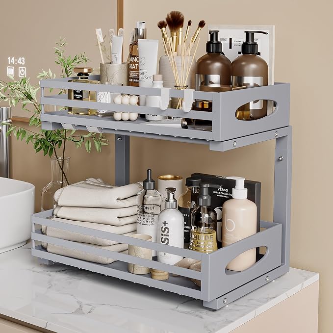 Under Sink Organizer, 2 Tier Under Sink Organizers and Storage, Adjustable