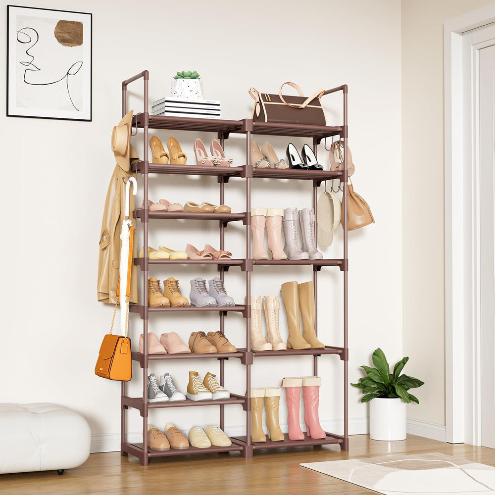 ROJASOP Shoe Rack Organizer, 8-Tier Metal Shoe Rack for Closet Entryway Garag...