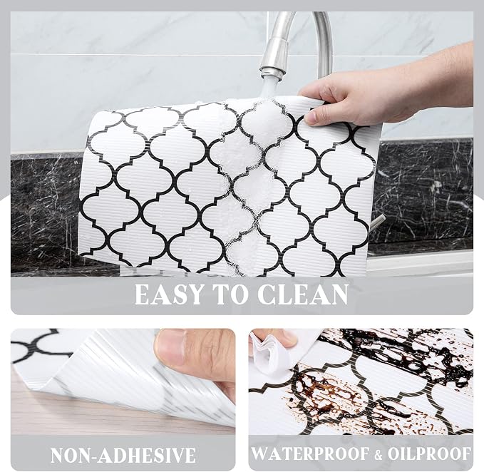 Glotoch Non Slip Shelf Liner 24 Inch Wide, Non Adhesive Drawer Liner,