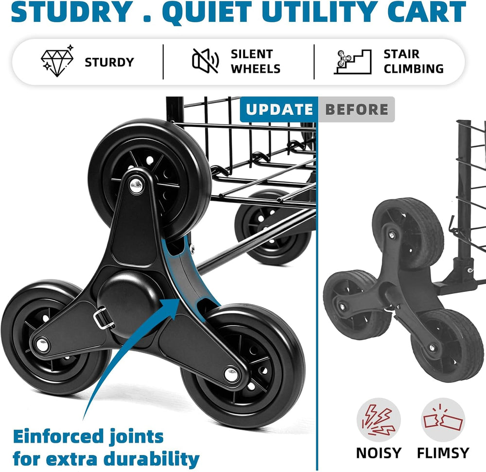 Stair Climber Grocery Shopping Cart with Waterproof Line