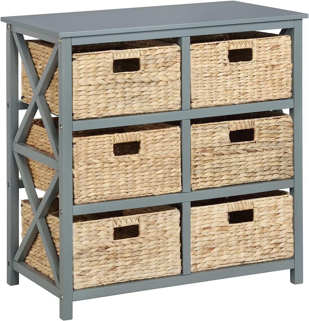 eHemco 3 Tier X-Side End Storage Cabinet, Gray