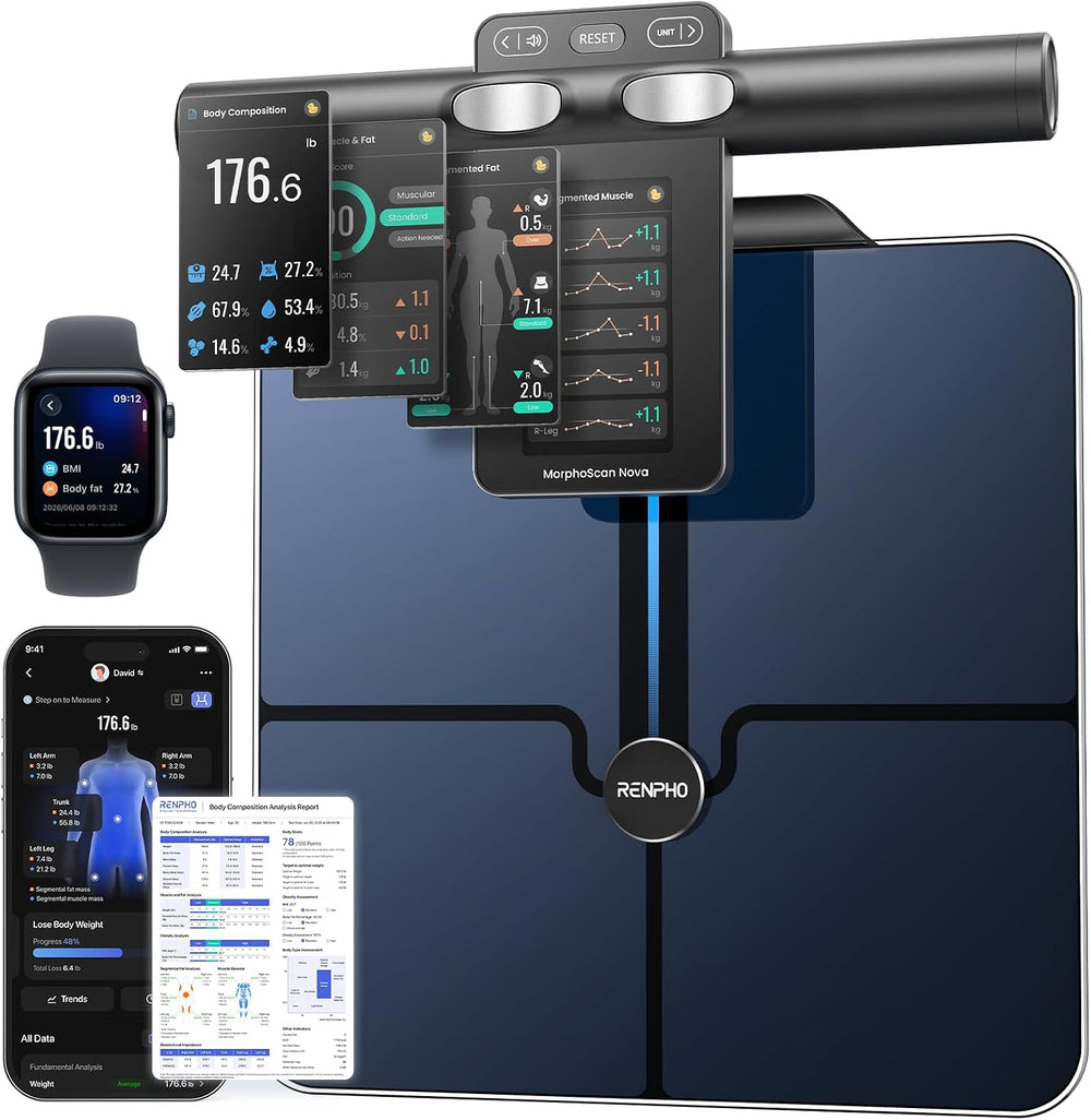 RENPHO Smart Scale for Body Weight, TFT Handle Display, Rechargeable