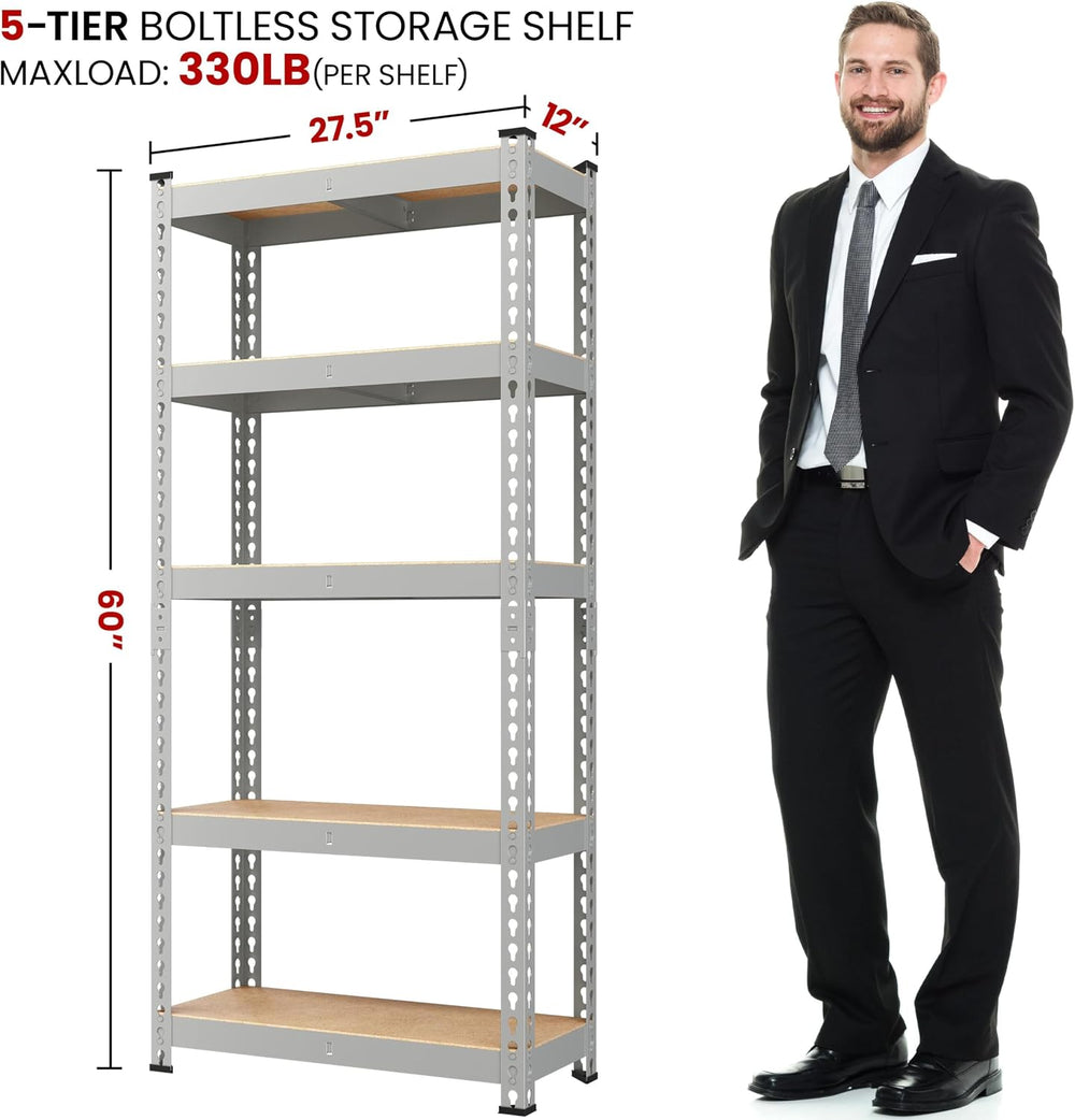 Yaheetech 5-Tier Heavy Duty Storage Shelves 28"W x 12"D x 60"H...