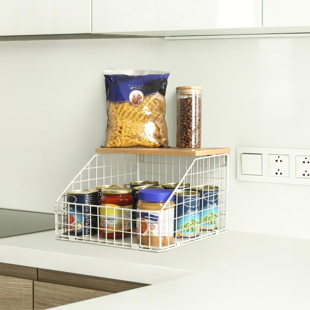 Mefirt White Fruit Bowl, 2-Tier Fruit Basket for Kitchen Counter, Stackable W...