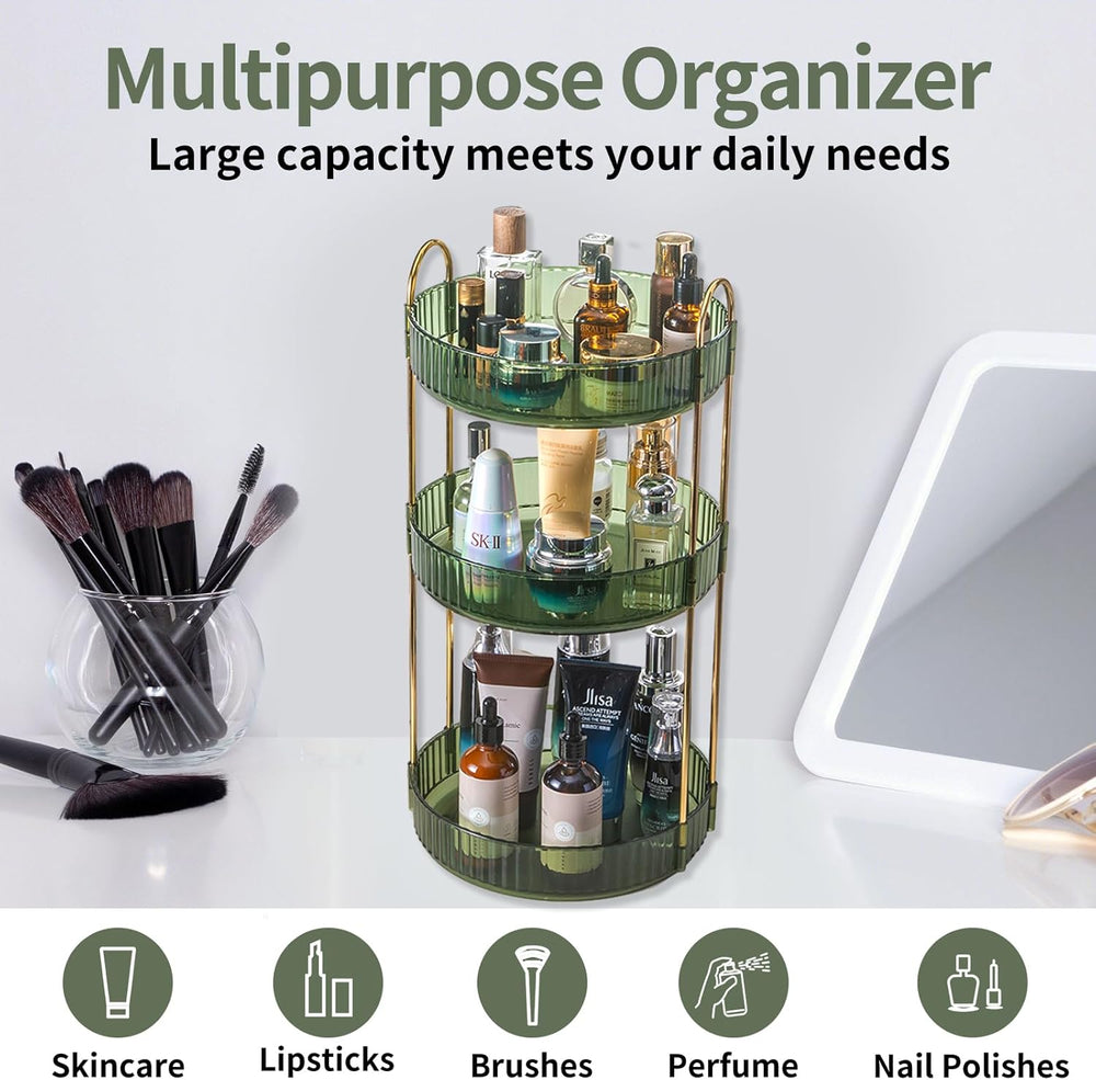 Asayuee 360 Rotating Perfume Organizer,3 Tier Large Capacity Make Up Organize...