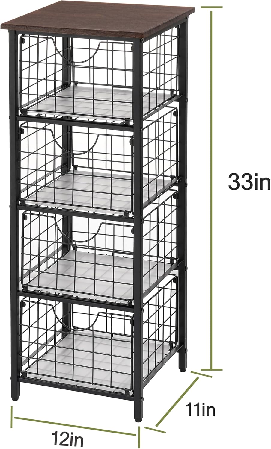 DINGTAI 5-Tier FreeStanding Storage Shelves with 4 Pull-Out Baskets,Bathroom ...