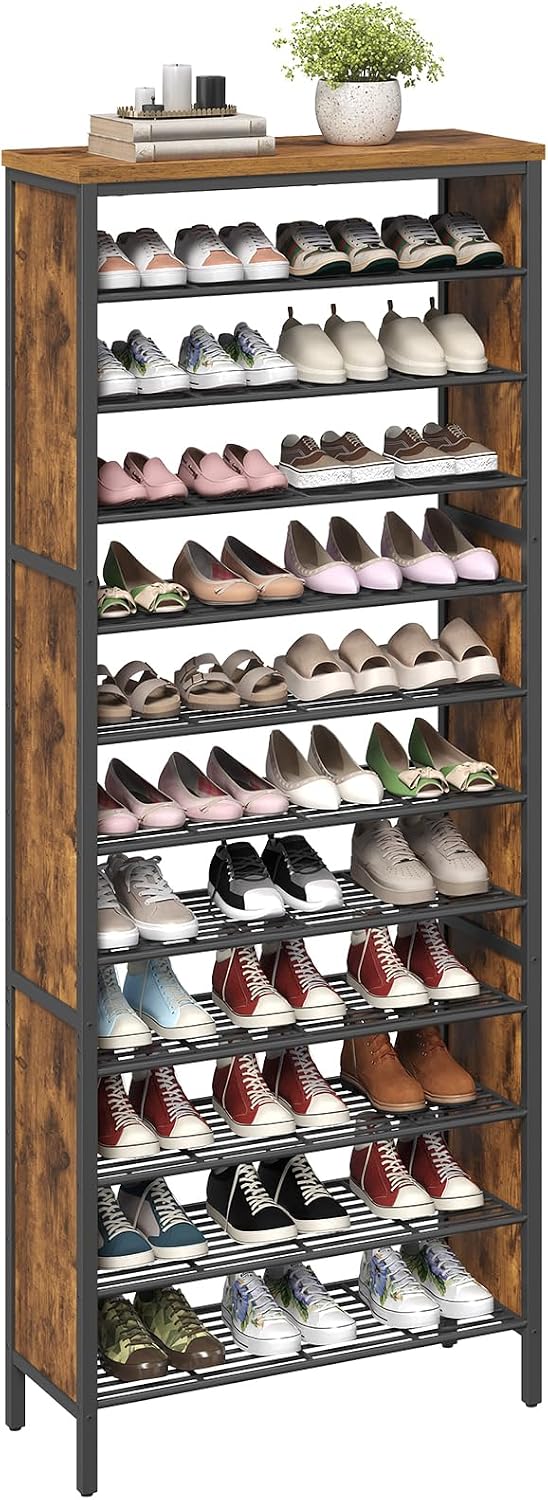 YATINEY 12-Tier Tall Shoe Rack, Large Shoe Storage Organizer for Closet