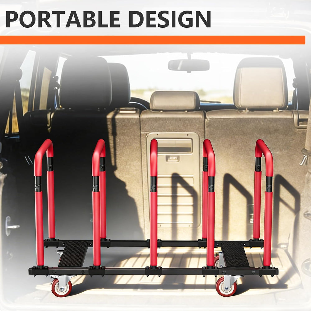 YOHKOH Jeep Door Storage Rack, Movable Stand with Lockable 4" Casters