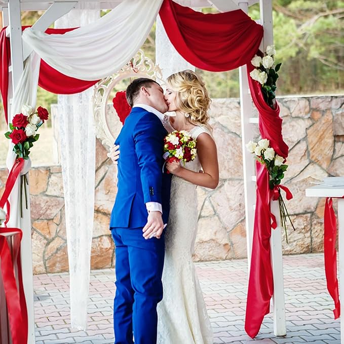 10 x 10 Feet Red Backdrop Curtain for Partie, Background Curtains for Photosh...