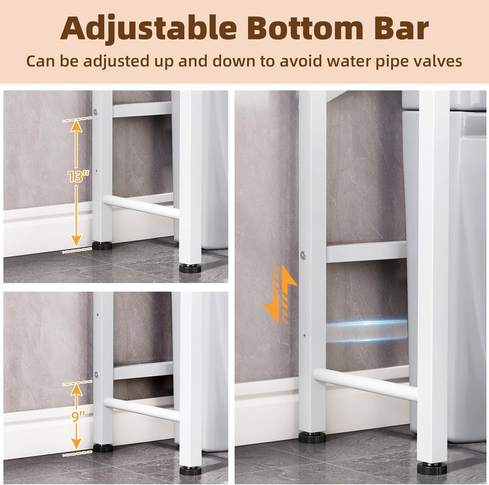 Kalrin Over The Toilet Storage Cabinet with Fluted Wave Doors and Adjustable ...