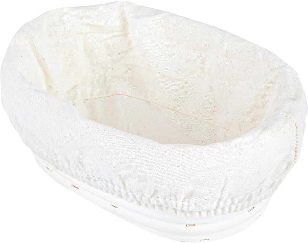 Restaurantware Oval Rattan Banneton Proofing Basket, 2 Cotton Liners, 1 Ct