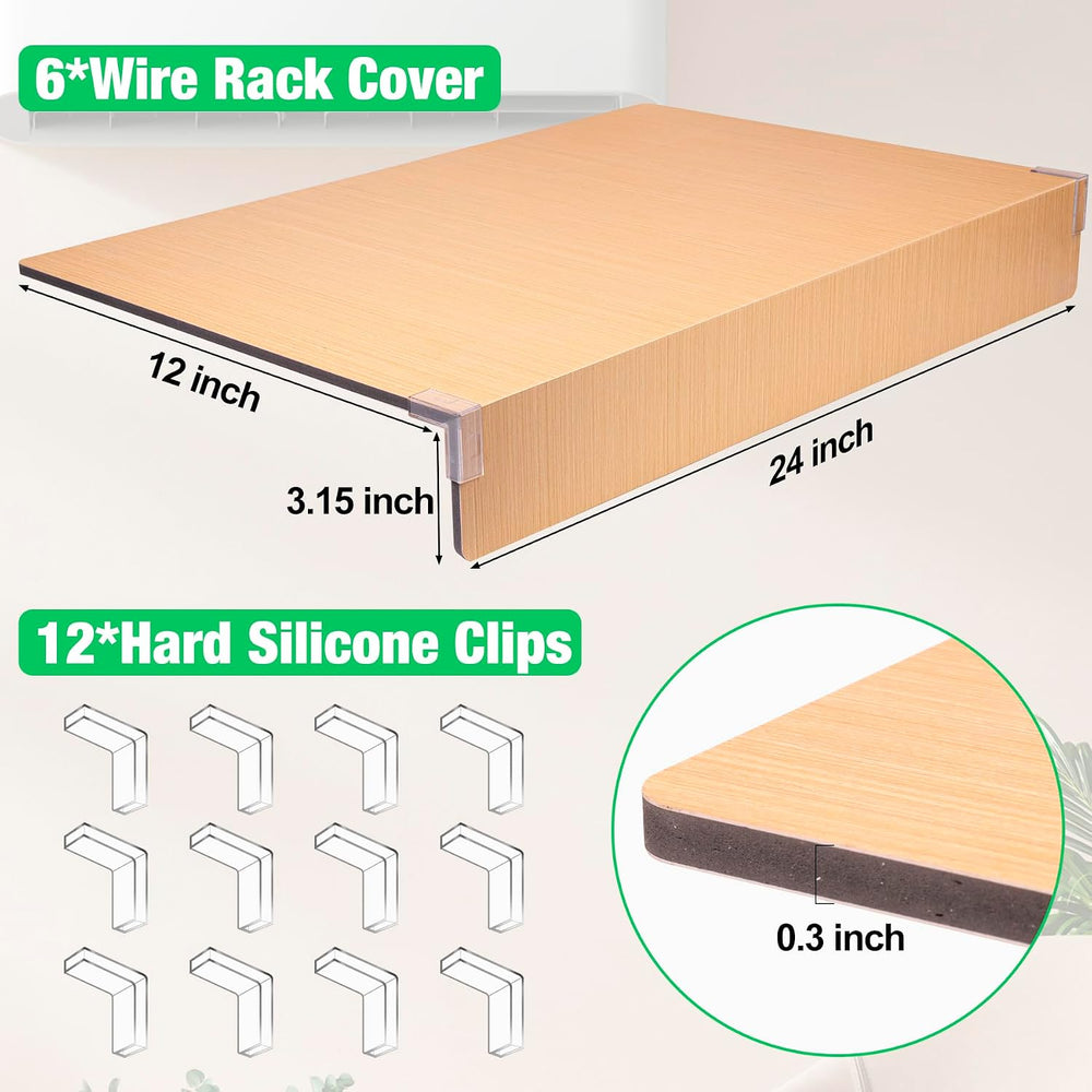 Wire Rack Covers for Shelves, 6 Pack 24 x 12in Wires Shelf Ccover for Pantry ...