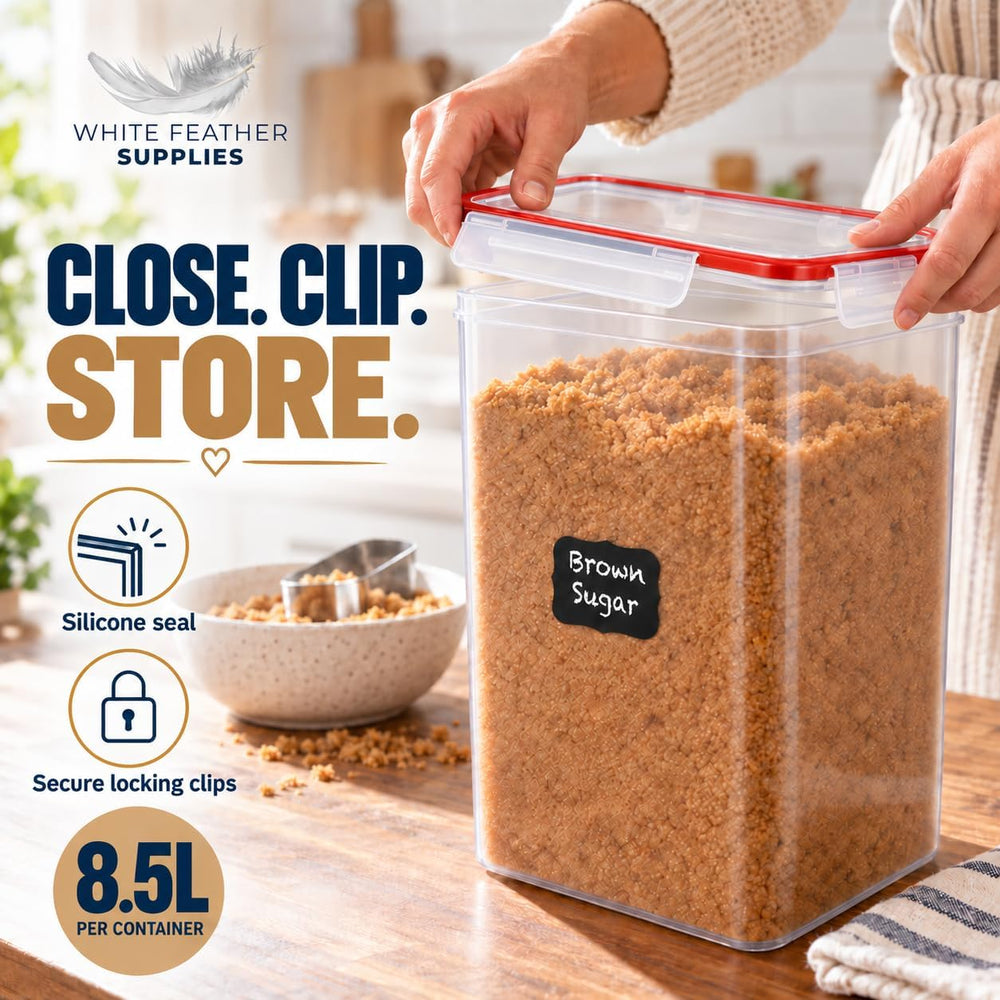 2 PC (8.5L / 287 Oz) Extra Large Flour Container & Sugar Container Set