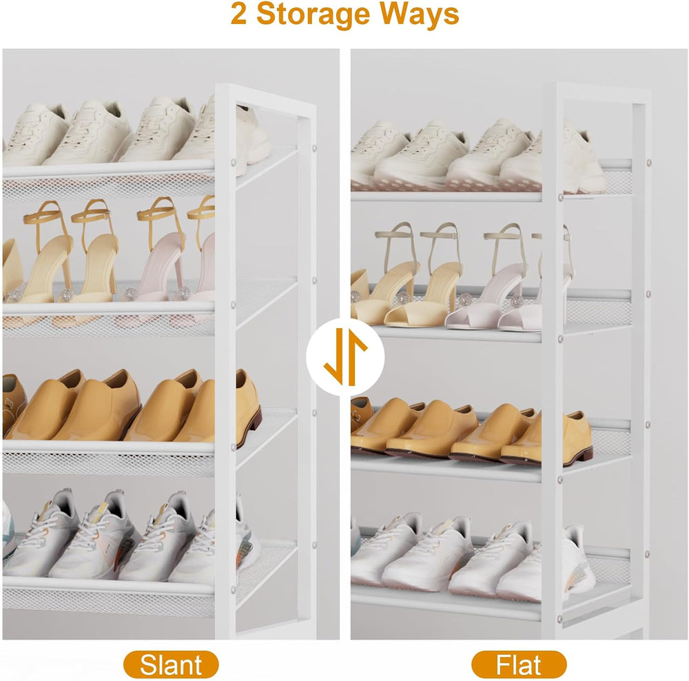 Large Shoe Rack 8 Tier Shoe Organizer, Heavy Duty Metal 4-Tier Stackable Shoe...