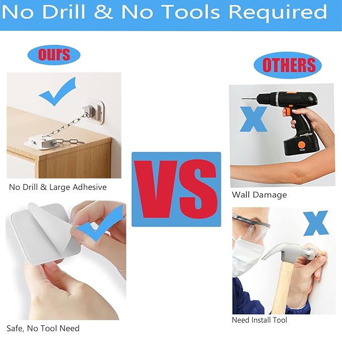 YEYA Anti-Tip No Drill Furniture Anchor (4 Pack)