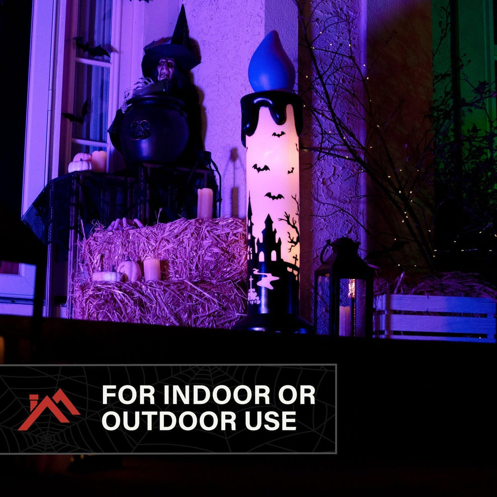 Haunted Hill Farm 3.3-Ft. Purple-Wick LED Candle Blow Mold for Halloween