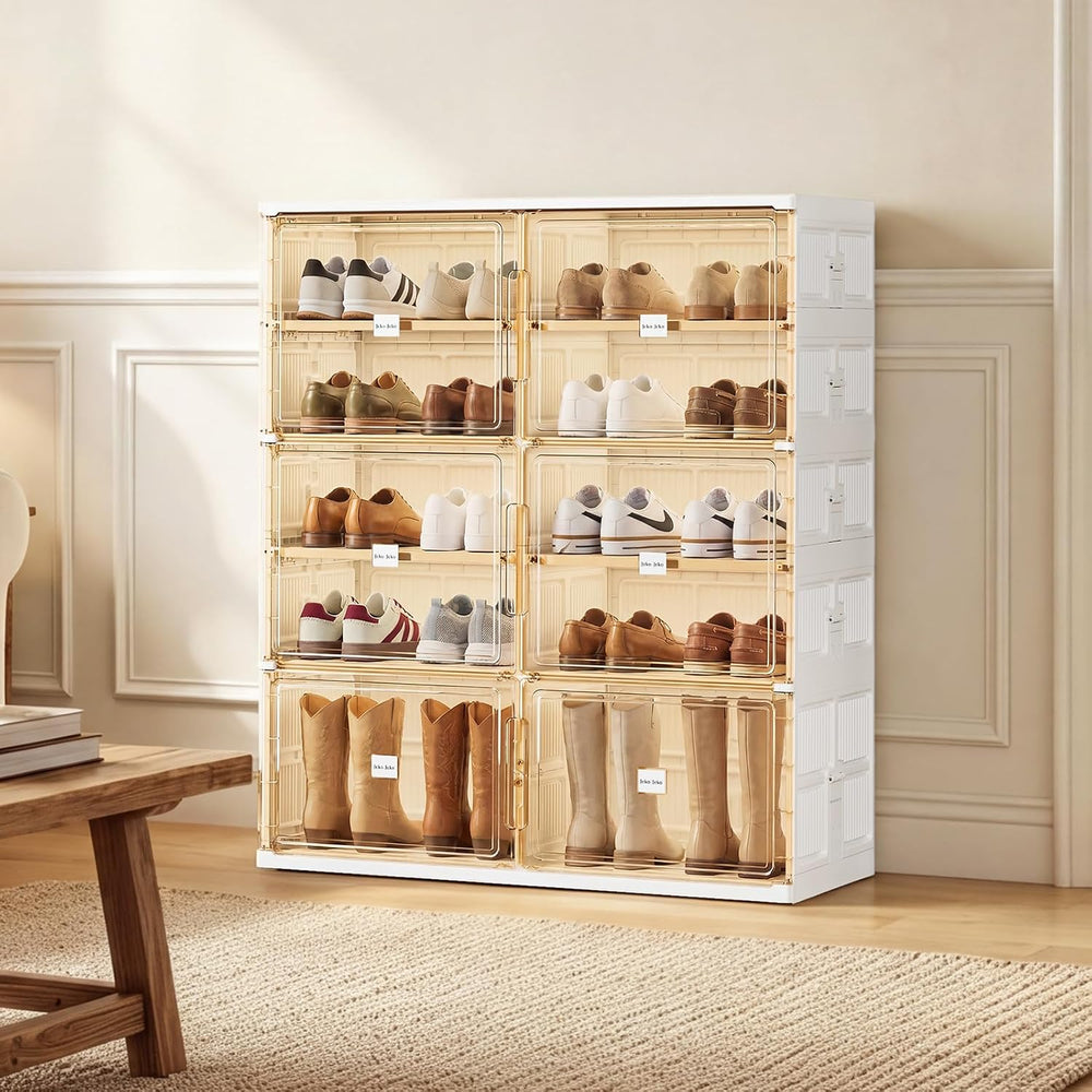JEKO&JEKO 5 Tiers Foldable Boot and Shoe Storage Rack Cabinet for Closet ...