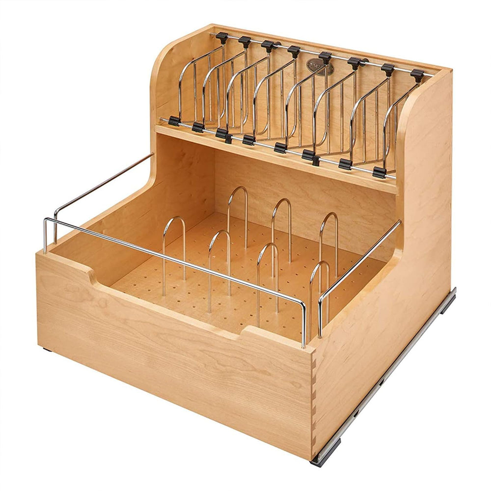 Rev-A-Shelf 24" Divided Storage Bin for Kitchen or Bathroom Cabinets, Fo...