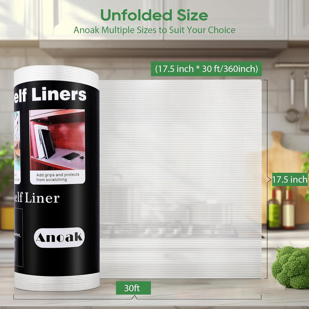 Anoak Shelf Liner Cabinet Liner, Non Adhesive Drawer Liner, Washable 17.5 Inc...