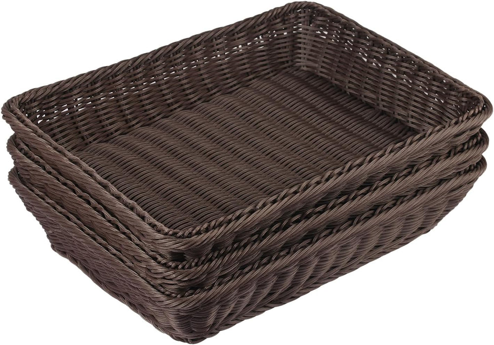 5 PCS 13.8x9.8 Inch Wicker Bread Basket, Woven Serving Basket, Tabletop Food ...