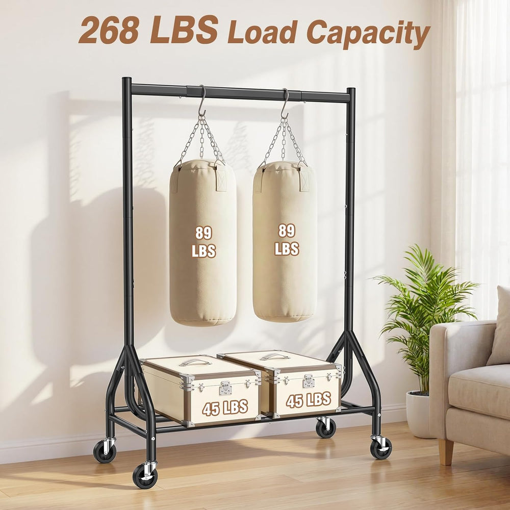 Heavy Duty Clothes Rack Load 268 LBS, 31.5 inch Hanging Rod, Black