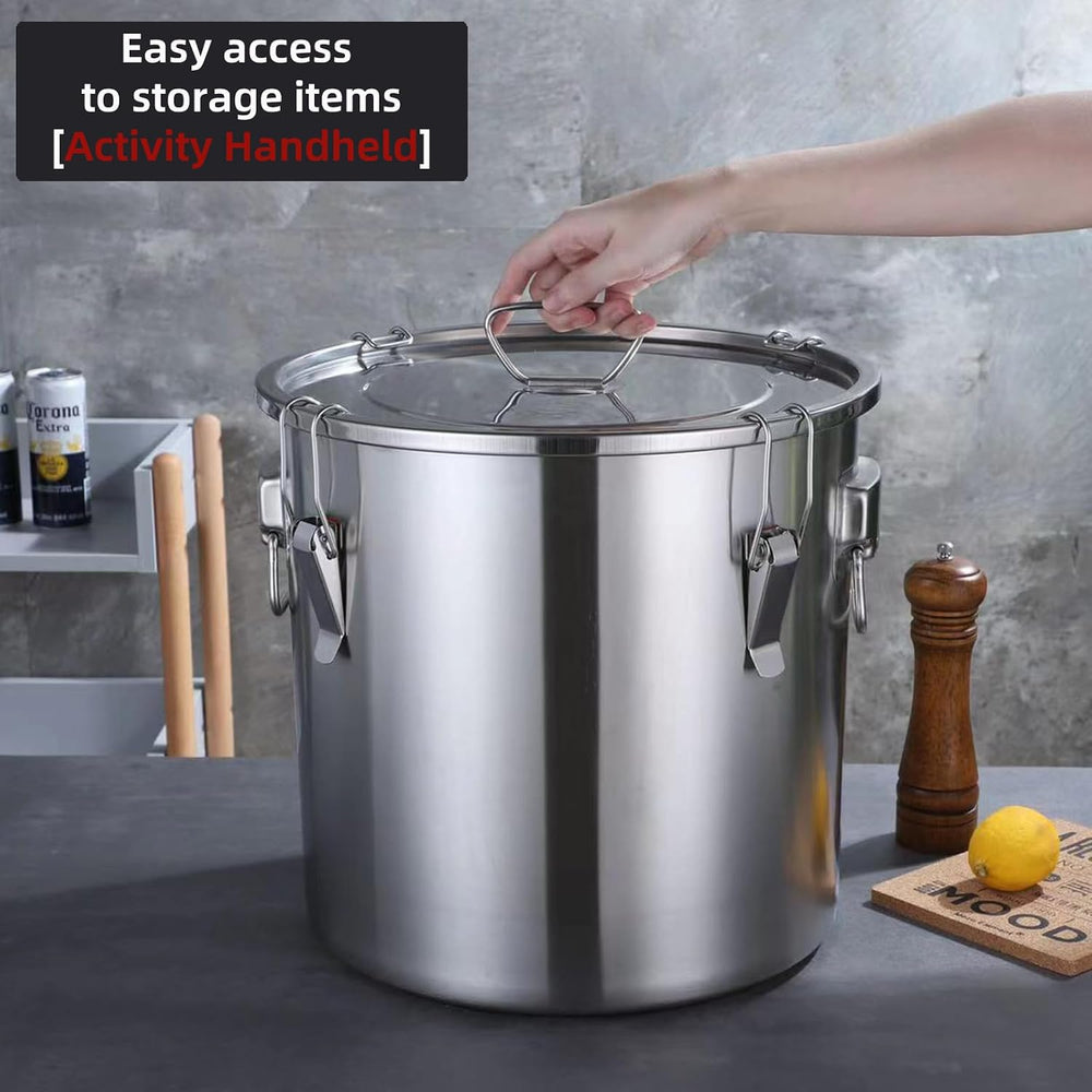 304 stainless steel food storage containers with lids lock clips airtight con...
