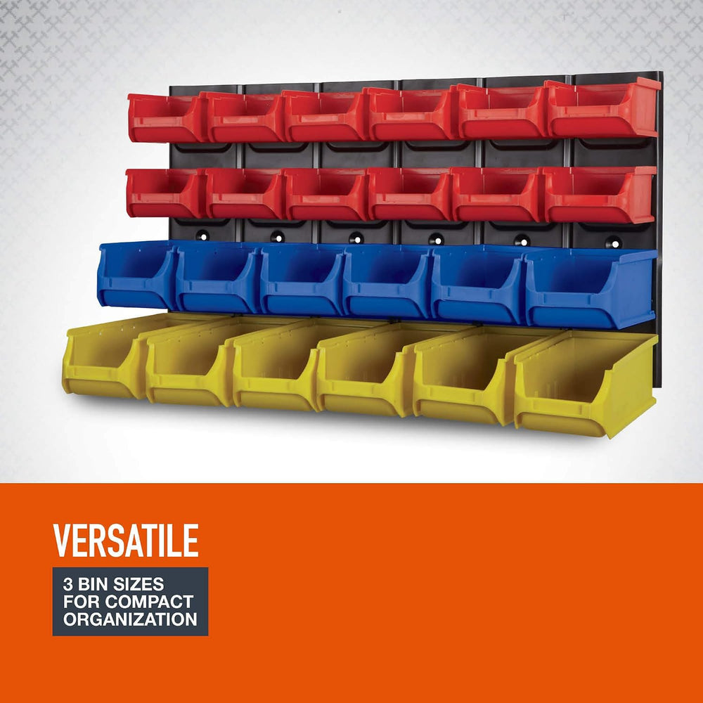 Ironton Metal Louvered Panel System with 24 Bins, 80-Lb. Capacity